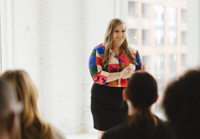 sales coach leading workshop for small business owners